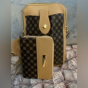 Geometric Pattern Purse, Fashion Crossbody Bag with wallet set